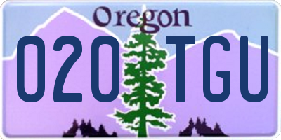 OR license plate 020TGU