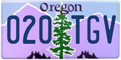 OR license plate 020TGV