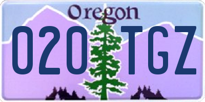 OR license plate 020TGZ