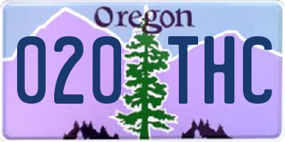 OR license plate 020THC