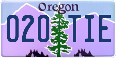 OR license plate 020TIE
