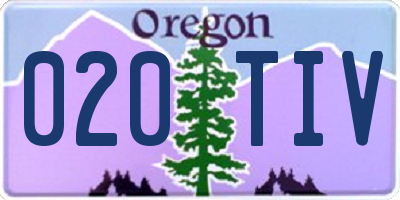OR license plate 020TIV