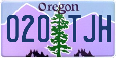 OR license plate 020TJH
