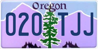 OR license plate 020TJJ
