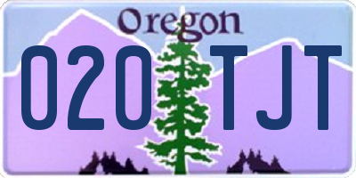 OR license plate 020TJT