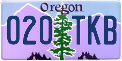 OR license plate 020TKB