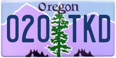 OR license plate 020TKD