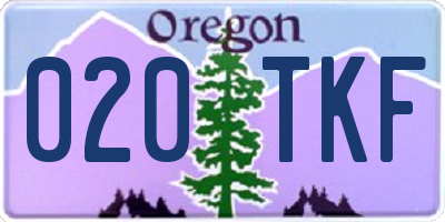 OR license plate 020TKF
