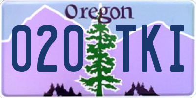 OR license plate 020TKI