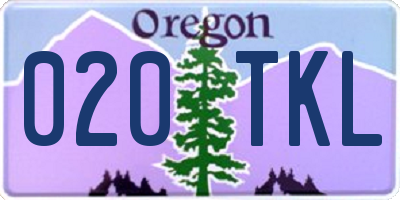 OR license plate 020TKL