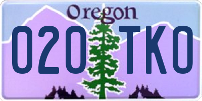 OR license plate 020TKO