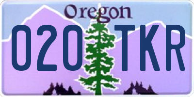 OR license plate 020TKR