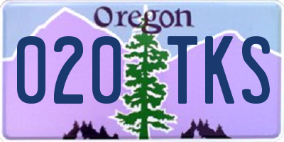 OR license plate 020TKS
