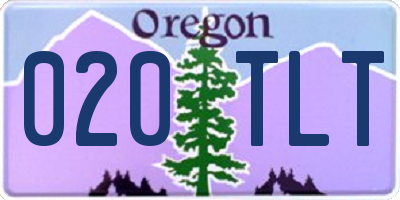 OR license plate 020TLT