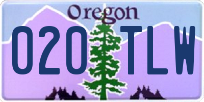 OR license plate 020TLW