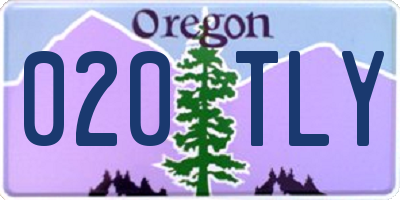 OR license plate 020TLY