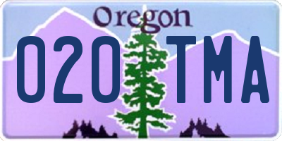 OR license plate 020TMA