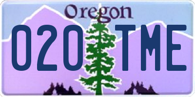 OR license plate 020TME