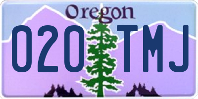 OR license plate 020TMJ