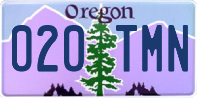 OR license plate 020TMN