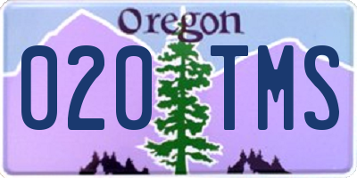 OR license plate 020TMS