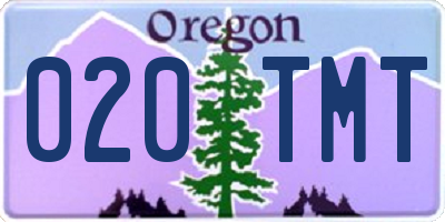 OR license plate 020TMT