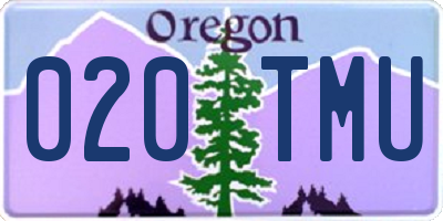 OR license plate 020TMU