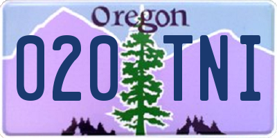 OR license plate 020TNI