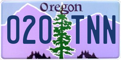 OR license plate 020TNN