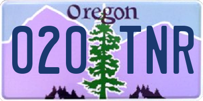OR license plate 020TNR