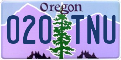 OR license plate 020TNU
