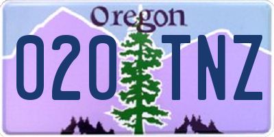 OR license plate 020TNZ