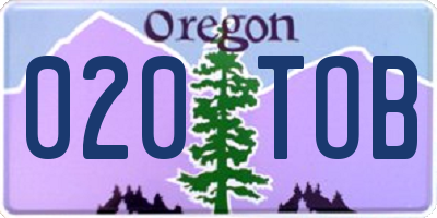OR license plate 020TOB