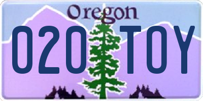 OR license plate 020TOY