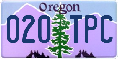 OR license plate 020TPC