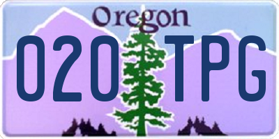 OR license plate 020TPG