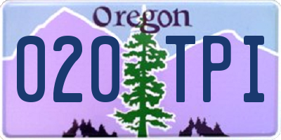 OR license plate 020TPI