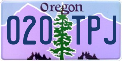 OR license plate 020TPJ
