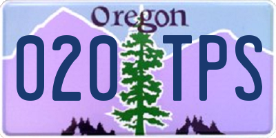 OR license plate 020TPS
