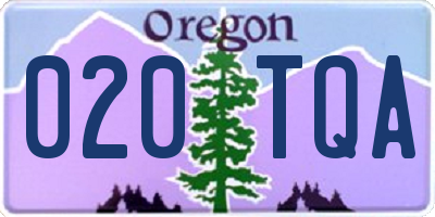 OR license plate 020TQA