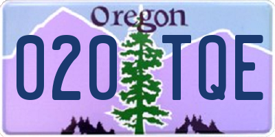 OR license plate 020TQE