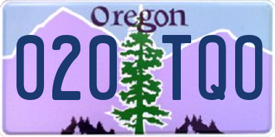 OR license plate 020TQO