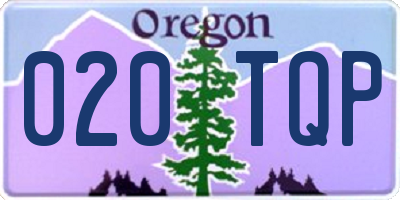 OR license plate 020TQP