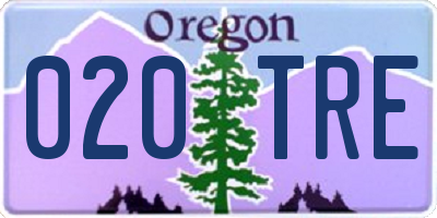 OR license plate 020TRE