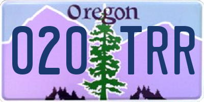 OR license plate 020TRR