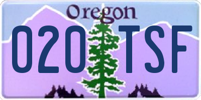 OR license plate 020TSF