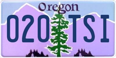 OR license plate 020TSI