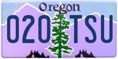 OR license plate 020TSU