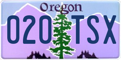 OR license plate 020TSX