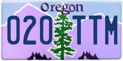 OR license plate 020TTM